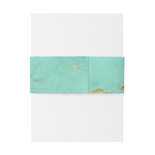 Elegantes Mint- und Goldmarmor-Muster Einladungsbanderole (Rückseitenbeispiel)