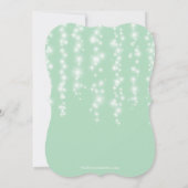 Elegantes Minze-Funkellicht Quinceñera Party Einladung (Rückseite)