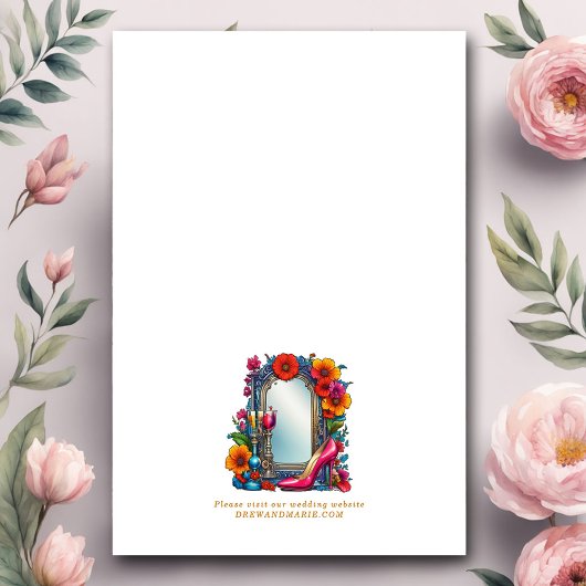 Elegantes Mirror Shoe Floral Brautparty Einladung
