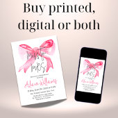 Elegantes Miss an MRS. Ribbon Pink Bow Brautparty Einladung