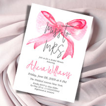 Elegantes Miss an MRS. Ribbon Pink Bow Brautparty