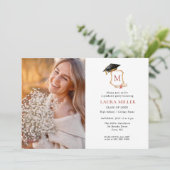 Elegantes Mit Monogramm Abschluss Foto Einladung (Stehend Vorderseite)