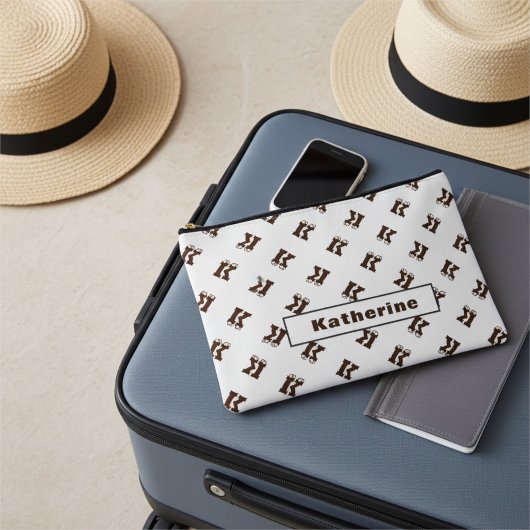 Elegantes Mit Monogramm Alphabet Muster Einfache B Zubehörtasche