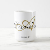 Elegantes Mit Monogramm Anfangsname Schwarzes Gold Kaffeetasse (Mittel)