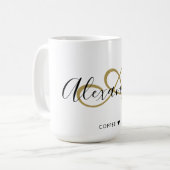 Elegantes Mit Monogramm Anfangsname Schwarzes Gold Kaffeetasse (Vorderseite Links)