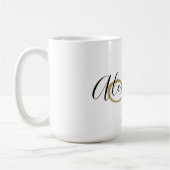 Elegantes Mit Monogramm Anfangsname Schwarzes Gold Kaffeetasse (Links)