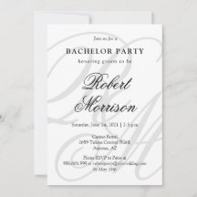 Elegantes Mit Monogramm Bacherlor-Party mit QR-Cod