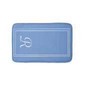 Elegantes Mit Monogramm Blau Personalisiert Badematte (Vorderseite)
