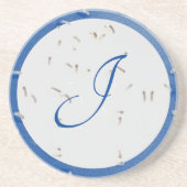 Elegantes Mit Monogramm Blau und Grau Getränkeuntersetzer (Vorne)