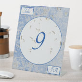 Elegantes Mit Monogramm Blau und Grau Sockelschild (In Situ)