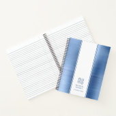 Elegantes Mit Monogramm blaues Business Notizblock (Innenseite)