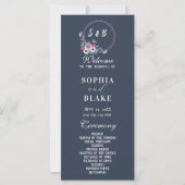 Elegantes Mit Monogramm Blue Wedding Programm (Vorderseite)