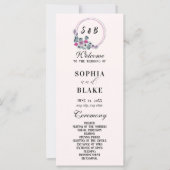 Elegantes Mit Monogramm Cremes-Hochzeitsprogramm (Vorderseite)