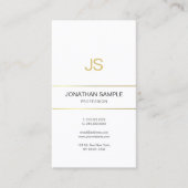 Elegantes Mit Monogramm Design Trendy Gold gestrei Visitenkarte (Vorderseite)