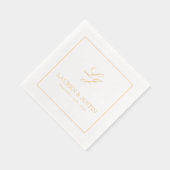 Elegantes Mit Monogramm einfaches Skript Hochzeit Servietten Mit Folie (Rechts)