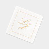 Elegantes Mit Monogramm einfaches Skript Hochzeit  Servietten Mit Folie (Links)