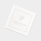 Elegantes Mit Monogramm Einfaches Skript-Hochzeits Servietten Mit Folie (Links)