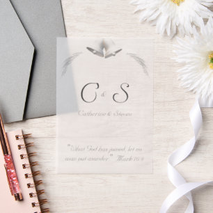 Elegantes Mit Monogramm Einladungs-Overlay Pergament Einladungen