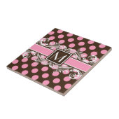 Elegantes Mit Monogramm geometrisches Punktmuster Fliese (Seite)