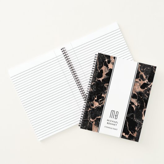 Elegantes Mit Monogramm Geschäft Notizblock (Innenseite)