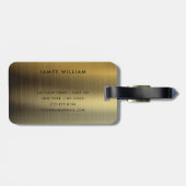 Elegantes Mit Monogramm-Gold-Brushed-Metallic Gepäckanhänger (Rückseite horizontal)