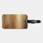 Elegantes Mit Monogramm-Gold-Brushed-Metallic Gepäckanhänger (Rückseite horizontal)