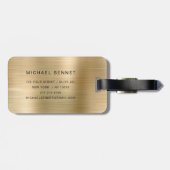Elegantes Mit Monogramm-Gold-Brushed-Metallic Gepäckanhänger (Rückseite horizontal)