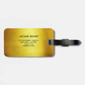Elegantes, Mit Monogramm Gold gebürstetes metallis Gepäckanhänger (Rückseite horizontal)