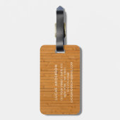 Elegantes, Mit Monogramm Gold gebürstetes metallis Gepäckanhänger (Rückseite vertikal)