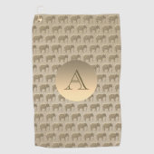 Elegantes Mit Monogramm Gold Golfhandtuch (Vorderseite)