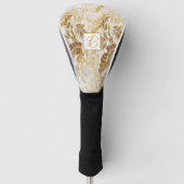 Elegantes Mit Monogramm Gold und Elfenbeinküste Mo Golf Headcover (Vorderseite)