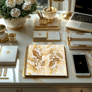 Elegantes Mit Monogramm Gold und Elfenbeinküste Mo Notizblock