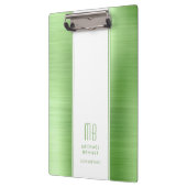 Elegantes Mit Monogramm grünes Business Klemmbrett (Links)