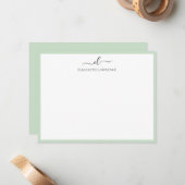 Elegantes Mit Monogramm handgeschriebenes Skript Mitteilungskarte (Vorderseite/Rückseite Beispiel)
