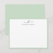 Elegantes Mit Monogramm handgeschriebenes Skript Mitteilungskarte (Vorne/Hinten)