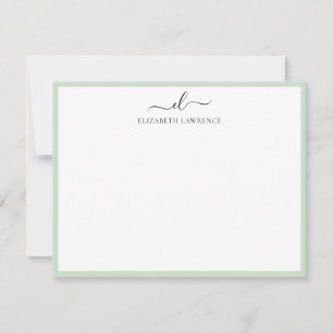 Elegantes Mit Monogramm handgeschriebenes Skript Mitteilungskarte