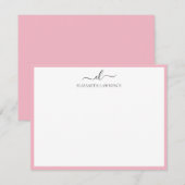 Elegantes Mit Monogramm handgeschriebenes Skript Mitteilungskarte (Vorne/Hinten)