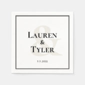 Elegantes Mit Monogramm Hochzeitsempfang Serviette (Vorderseite)