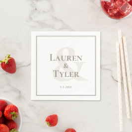 Elegantes Mit Monogramm Hochzeitsempfang Serviette