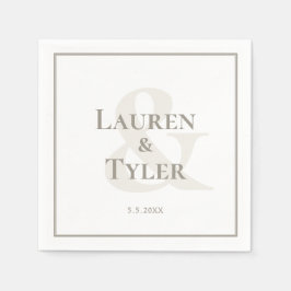 Elegantes Mit Monogramm Hochzeitsempfang Serviette