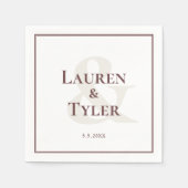 Elegantes Mit Monogramm Hochzeitsempfang Serviette (Vorderseite)