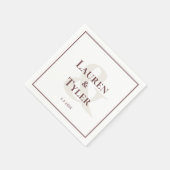 Elegantes Mit Monogramm Hochzeitsempfang Serviette (Ecke)