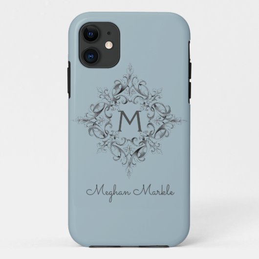 Elegantes Mit Monogramm klassisches Case-Mate-iPho Case-Mate iPhone Hülle (Rückseite)
