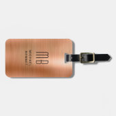 Elegantes, Mit Monogramm Kupfer-Braunmetall Gepäckanhänger (Vorderseite horizontal)