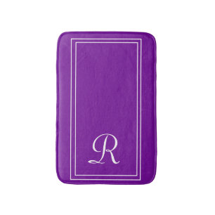 Elegantes Mit Monogramm Lila Personalisiert Badematte