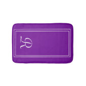 Elegantes Mit Monogramm Lila Personalisiert Badematte (Vorderseite)