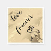 Elegantes mit Monogramm Marmorgold Serviette (Vorderseite)