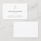 Elegantes Mit Monogramm Modernes Einfaches Berufli Visitenkarte (Vorne/Hinten)