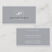 Elegantes Mit Monogramm Modernes Einfaches Grau Sc Visitenkarte (Vorne/Hinten)