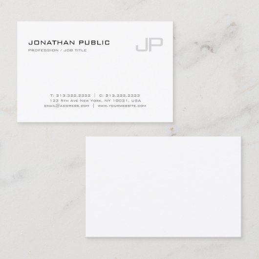 Elegantes Mit Monogramm modernes Template Beruflic Visitenkarte (Vorne/Hinten)